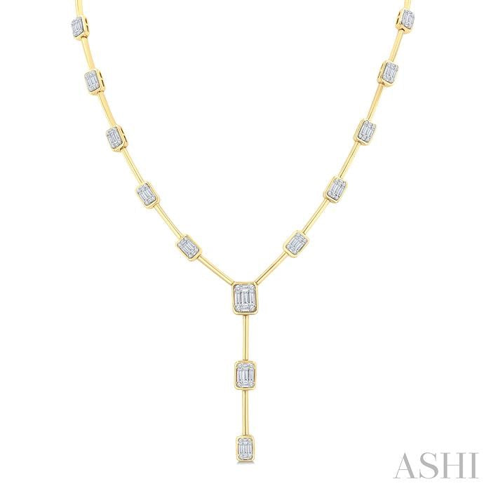ASHI Fusion Diamond Bar Necklace 968W2PPFGNKYW