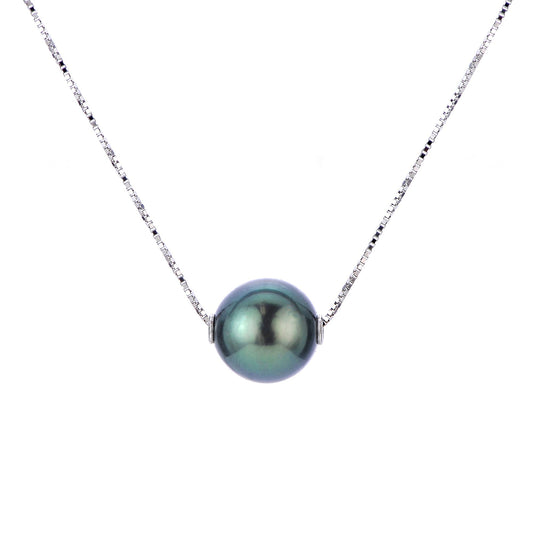 Parkplace Pearls 14KT White Gold Tahitian Pearl Solitaire Necklace 969472/BWH