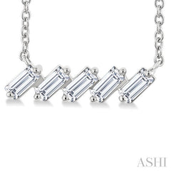 ASHI Baguette Diamond Bar Necklace 970TQPPFGNKWG