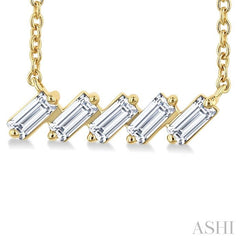 ASHI Baguette Diamond Bar Necklace 970TQPPFGNKYG