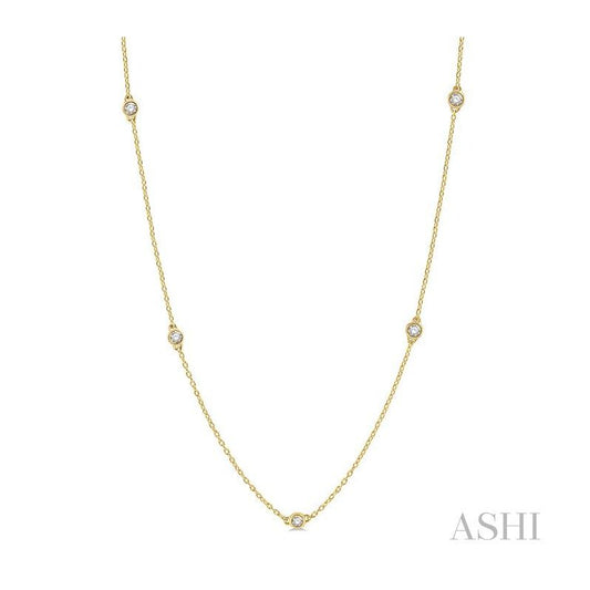 ASHI Diamond Station Necklace 990AVPPFGNKYG