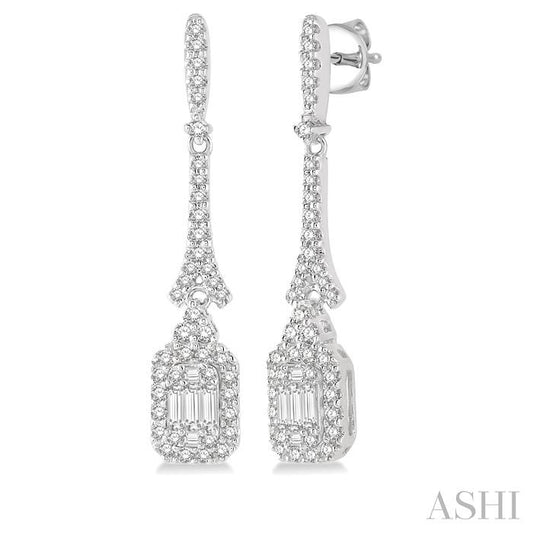 ASHI Halo Fusion Diamond Long Earrings 972A3PPFHERWG