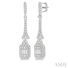 ASHI Halo Fusion Diamond Long Earrings 972A3PPFHERWG