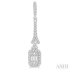 ASHI Halo Fusion Diamond Long Earrings 972A3PPFHERWG