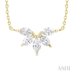 ASHI Marquise Shape Chevron Diamond Necklace 973YUPPFGNKYG