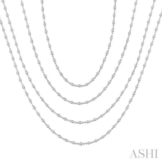 ASHI Bezel Set Layered Diamond Necklace 974S5PPFGNKWG