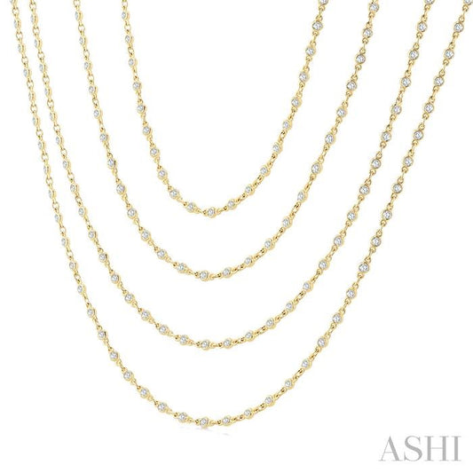 ASHI Bezel Set Layered Diamond Necklace 974S5PPFGNKYG