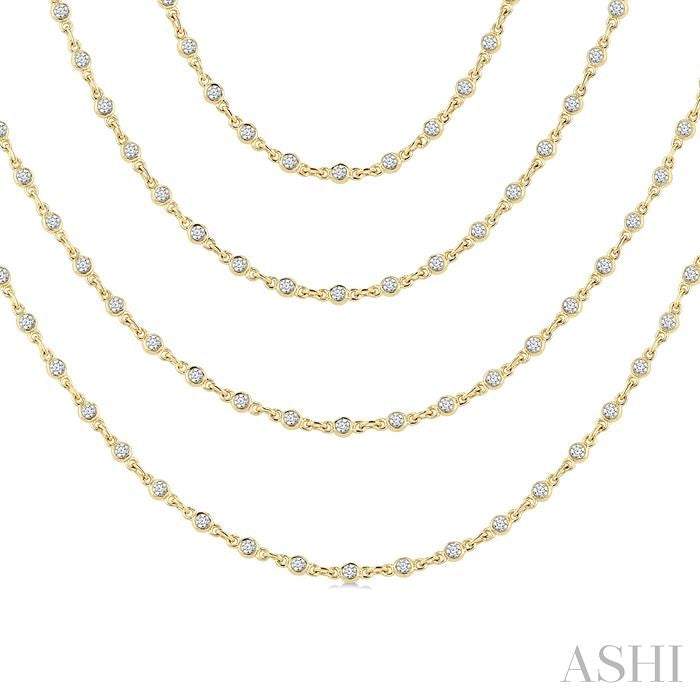 ASHI Bezel Set Layered Diamond Necklace 974S5PPFGNKYG