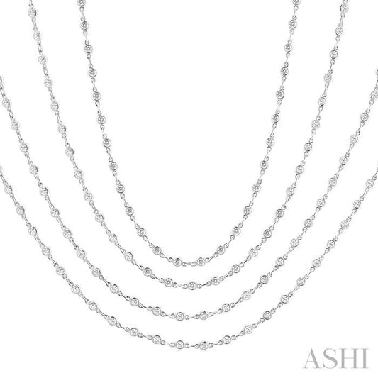 ASHI Bezel Set Layered Diamond Necklace 974S5PPFHNKWG