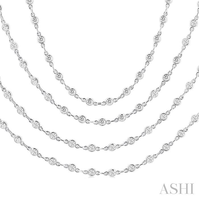 ASHI Bezel Set Layered Diamond Necklace 974S5PPFHNKWG