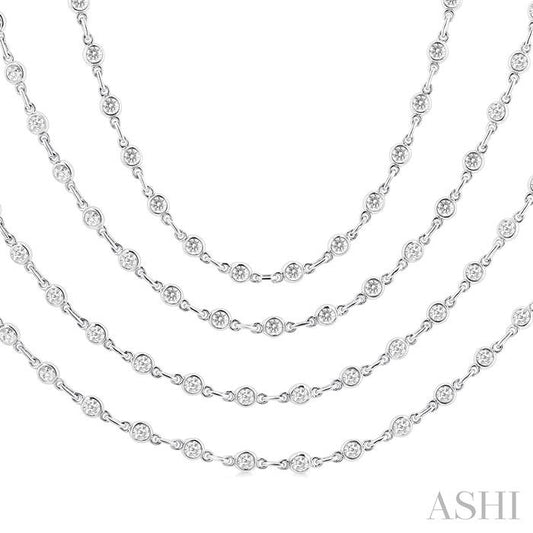 ASHI Bezel Set Layered Diamond Necklace 974S5PPFHNKWG