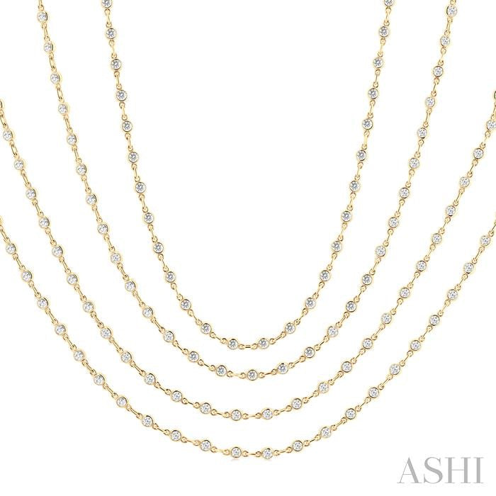ASHI Bezel Set Layered Diamond Necklace 974S5PPFHNKYG