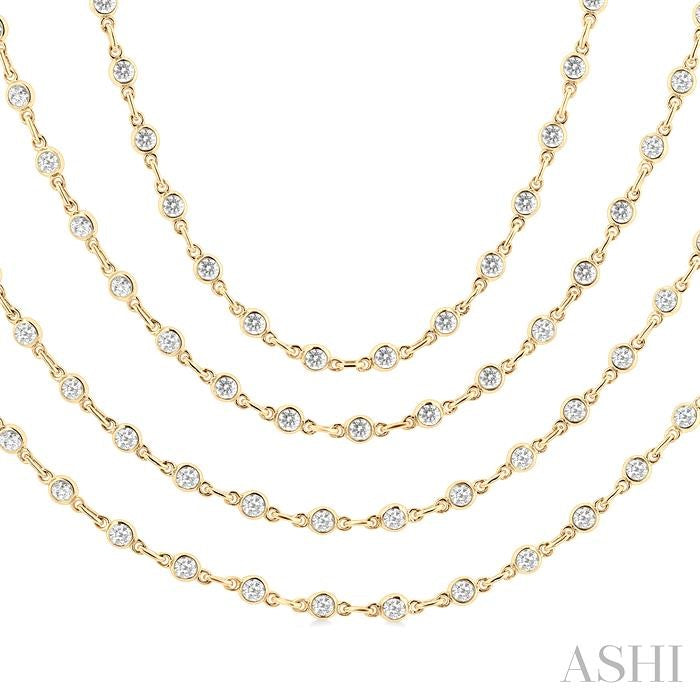 ASHI Bezel Set Layered Diamond Necklace 974S5PPFHNKYG