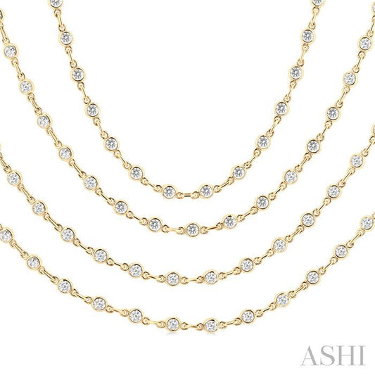ASHI Bezel Set Layered Diamond Necklace 974S5PPFHNKYG