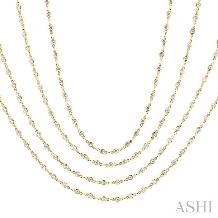 ASHI Bezel Set Layered Diamond Necklace 974S7PPFHNKYG