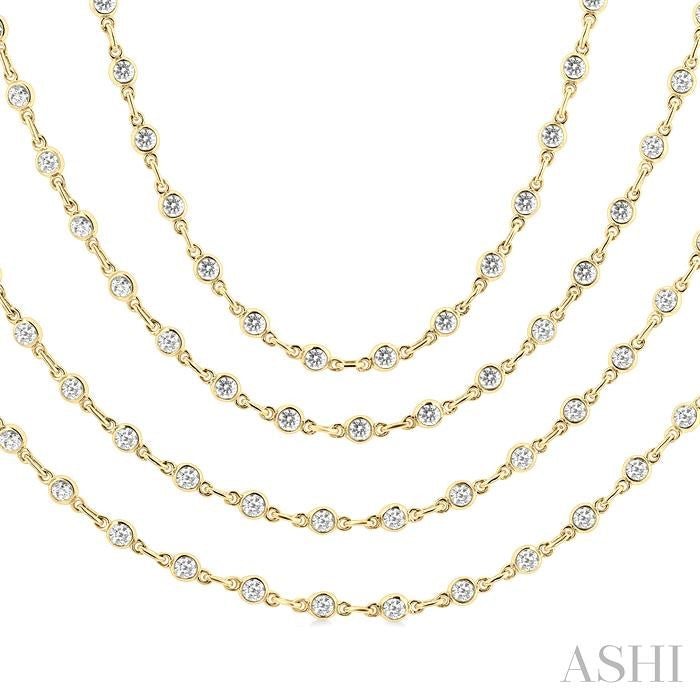 ASHI Bezel Set Layered Diamond Necklace 974S7PPFHNKYG