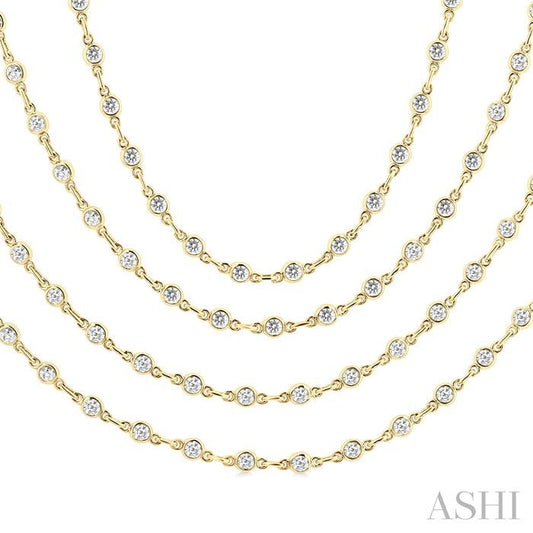 ASHI Bezel Set Layered Diamond Necklace 974S7PPFHNKYG
