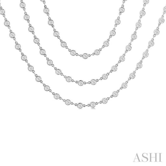 ASHI Bezel Set Layered Diamond Necklace 974SMPPFGNKWG-15
