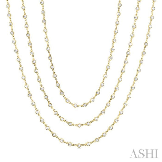 ASHI Bezel Set Layered Diamond Necklace 974SMPPFGNKYG-10