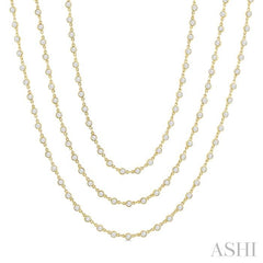 ASHI Bezel Set Layered Diamond Necklace 974SMPPFGNKYG-10