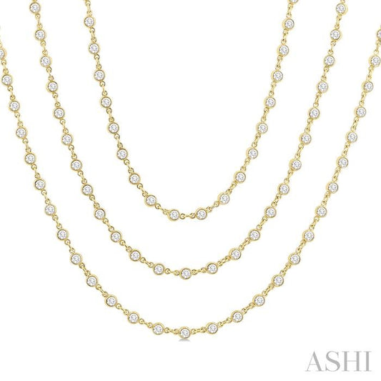 ASHI Bezel Set Layered Diamond Necklace 974SMPPFGNKYG-10
