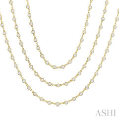 ASHI Bezel Set Layered Diamond Necklace 974SMPPFGNKYG-10