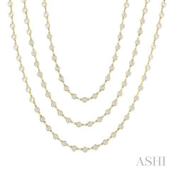 ASHI Bezel Set Layered Diamond Necklace 974SMPPFGNKYG-20