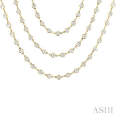 ASHI Bezel Set Layered Diamond Necklace 974SMPPFGNKYG-20