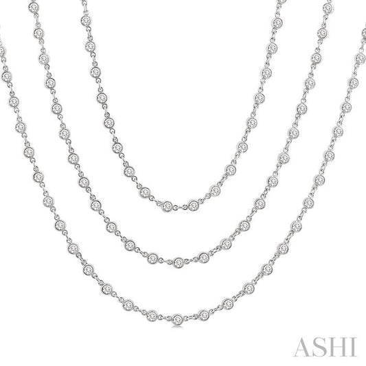 ASHI Bezel Set Layered Diamond Necklace 974SMPPFHNKWG-10