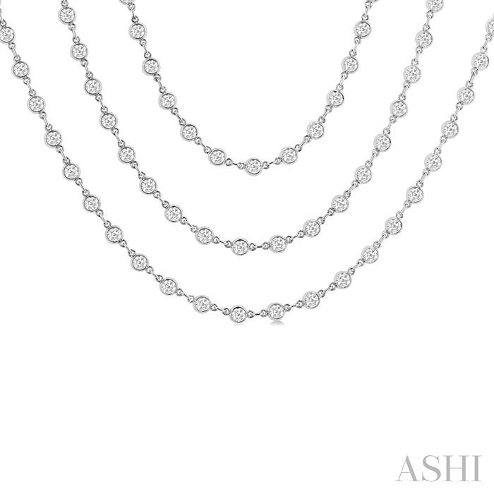 ASHI Bezel Set Layered Diamond Necklace 974SMPPFHNKWG-15