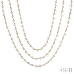 ASHI Bezel Set Layered Diamond Necklace 974SMPPFHNKYG-15