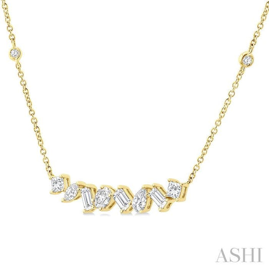 ASHI Mixed Shape Diamond Station Necklace 974Y1PPFGNKYG