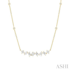 ASHI Mixed Shape Diamond Station Necklace 974Y1PPFGNKYG