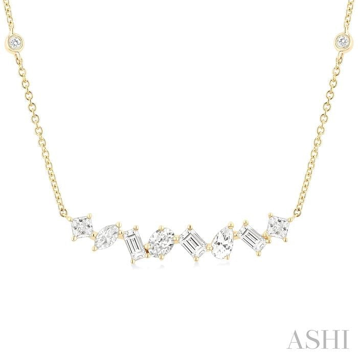 ASHI Mixed Shape Diamond Station Necklace 974Y1PPFGNKYG