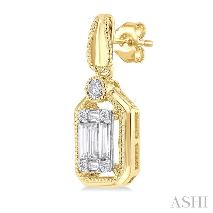 ASHI Emerald Shape Fusion Diamond Earrings 975A5PPFGERYW