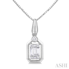 ASHI Emerald Shape Fusion Diamond Pendant 975A8PPFGPDWG