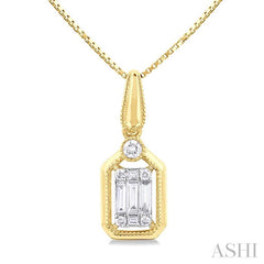 ASHI Emerald Shape Fusion Diamond Pendant 975A8PPFGPDYW