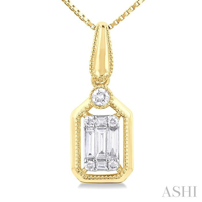 ASHI Emerald Shape Fusion Diamond Pendant 975A8PPFGPDYW