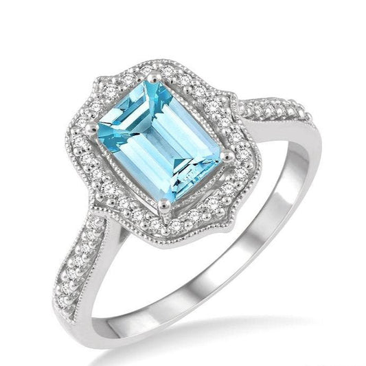 Parkplace Jewelers Cushion Shape Gemstone & Halo Diamond Ring 41116PPFHAQWG