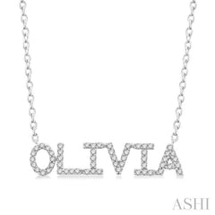 ASHI Block 'OLIVIA' Diamond Name Necklace 976W0PPTSNKWG