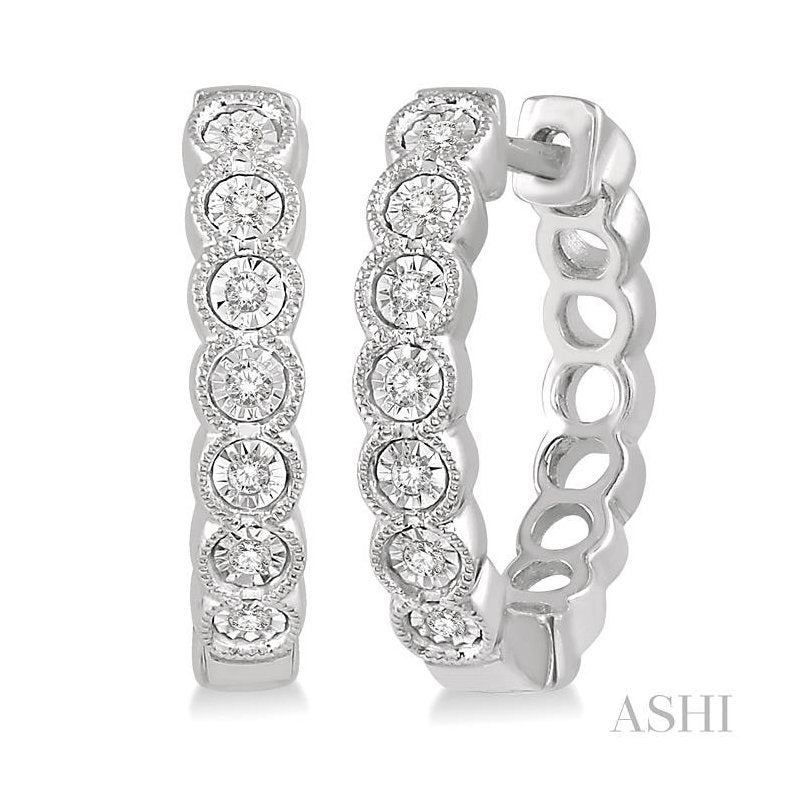 ASHI Diamond Hoop Earrings 630A8PPTSERWG