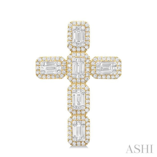 ASHI Cross Fusion Diamond Fashion Pendant 977A0PPFGPDYW-1.50