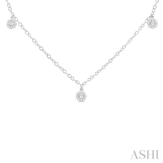 ASHI Round Shape Lovebright Diamond Station Necklace 977SUPPFGNKWG-RD