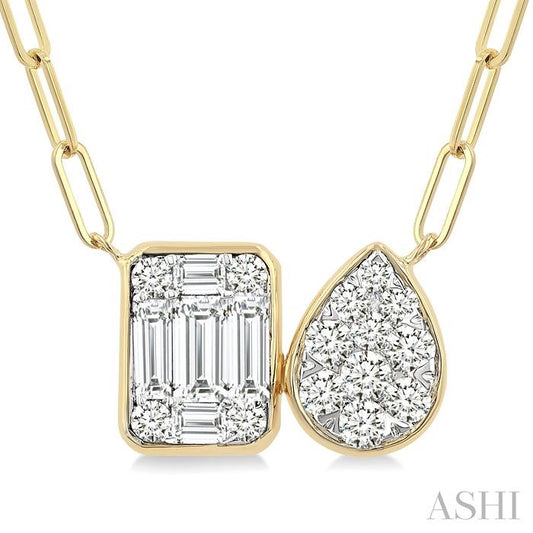 ASHI Emerald & Pear Lovebright Diamond Necklace 977YHPPFGNKYW