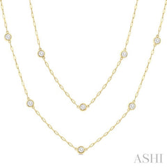 ASHI Bezel Set Diamond Station Necklace 978S2PPFGNKYG