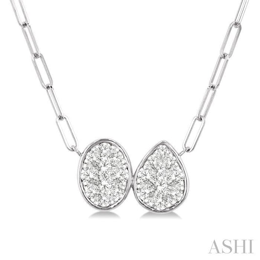 ASHI Oval & Pear Shape Lovebright Diamond Necklace 978YUPPFGNKWG