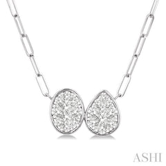 ASHI Oval & Pear Shape Lovebright Diamond Necklace 978YUPPFGNKWG