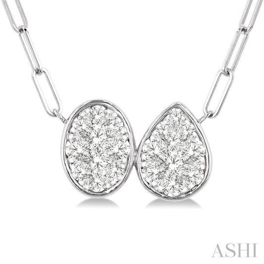 ASHI Oval & Pear Shape Lovebright Diamond Necklace 978YUPPFGNKWG