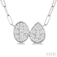 ASHI Oval & Pear Shape Lovebright Diamond Necklace 978YUPPFGNKWG