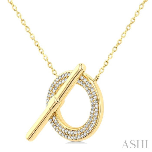 ASHI Circle Toggle Diamond Fashion Necklace 979YQPPTGNKYG-RD